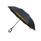 La capa doble cercana abierta del manual invirtió el paraguas, paraguas invertido de la lluvia proveedor