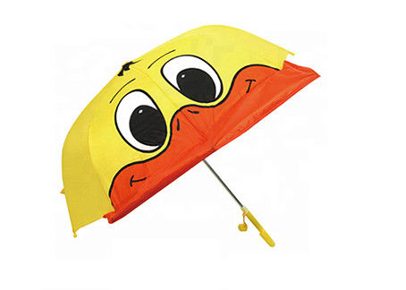 El diseño modificado para requisitos particulares paraguas lindo fuerte amarillo del logotipo de los niños del marco actúa suavemente fácilmente proveedor