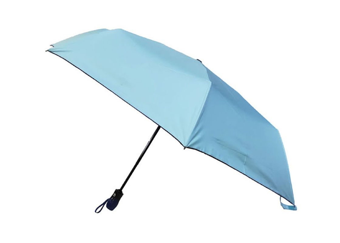 el plástico ultravioleta cubierto negro compacto de la pongis de la prueba 190t del paraguas del viaje de los 97cm inclina proveedor