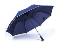 Tela plegable abierta del poliéster/de la pongis de la manija de la forma del paraguas J del golf del auto proveedor